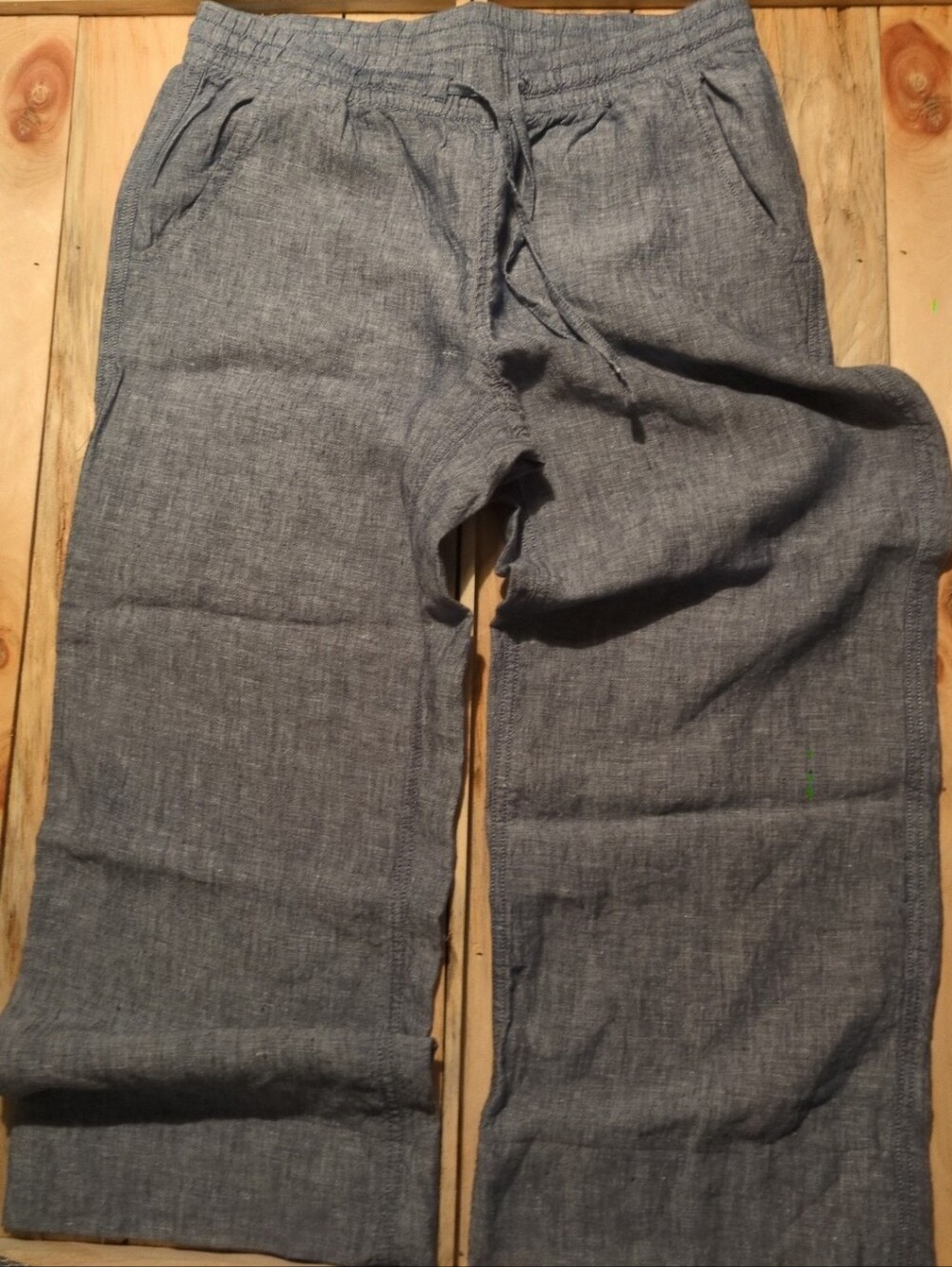 L L bean linen wide leg pants